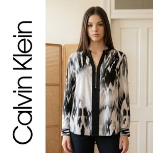 Calvin Klein Zip Up Blouse